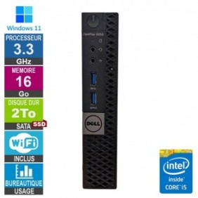Dell Optiplex 5050 Micro i5-7500t 3.30GHz 16Go/2To SSD Wifi W11
