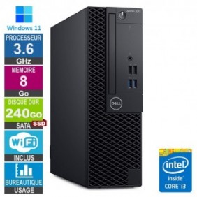 Dell Optiplex 3070 SFF i3-8100 3.60GHz 8Go/240Go SSD Wifi W11
