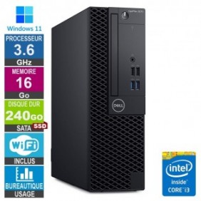 Dell Optiplex 3070 SFF i3-8100 3.60GHz 16Go/240Go SSD Wifi W11