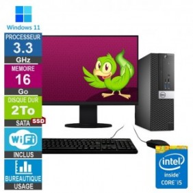 Dell 3040 SFF i5-6400 3.30GHz 16Go/2To SSD Wifi W11 + Ecran 27