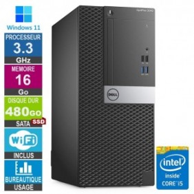 Dell Optiplex 3040 MT i5-6400 3.30GHz 16Go/480Go SSD Wifi W11
