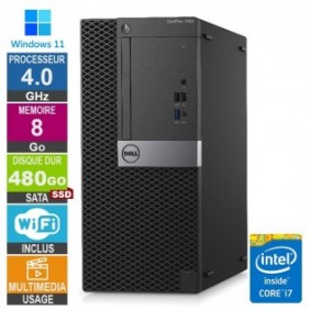 Dell Optiplex 7050 MT i7-6700 4GHz 8Go/480Go SSD Wifi W11