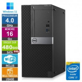 Dell Optiplex 7050 MT i7-6700 4GHz 16Go/480Go SSD Wifi W11
