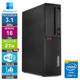 Lenovo M720s i3-8100t 3.10GHz 16Go/2To SSD Wifi W11