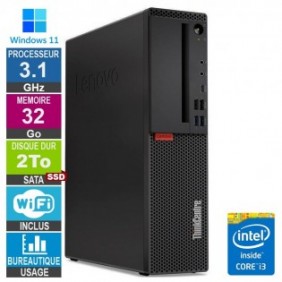 Lenovo M920s i3-8100t 3.10GHz 32Go/2To SSD Wifi W11