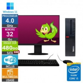 Lenovo M920s i5-8400 4GHz 32Go/480Go SSD Wifi W11 + Ecran 27