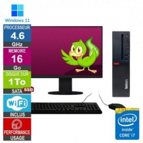Lenovo M920s i7-8700 4.60GHz 16Go/1To SSD Wifi W11 + Ecran 20