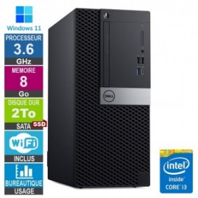 Dell 7060 MT i3-8100 3.60GHz 8Go/2To SSD Wifi W11