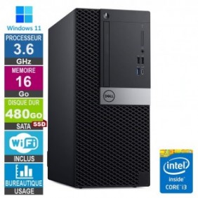 Dell 7060 MT i3-8100 3.60GHz 16Go/480Go SSD Wifi W11