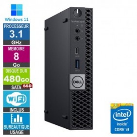 Dell 5070 Micro i3-8100t 3.10GHz 8Go/480Go SSD Wifi W11