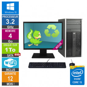 PC HP Pro 6300 MT Core i5-3470 3.20GHz 4Go/1To SSD Wifi W10 + Ecran 22