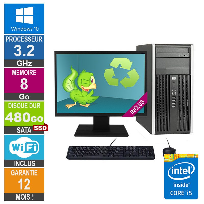 PC HP Pro 6300 MT Core i5-3470 3.20GHz 8GB/480GB SSD Wifi W10 + Screen 20 PC HP Pro 6300 MT Core i5-3470...