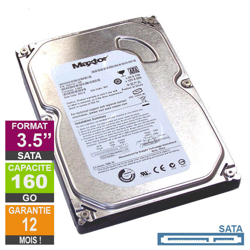Hard Drive 160GB SATA 3.5 Maxtor DiamondMax 21 STM3160215AS 7200rpm 2MB Hard Drive 160GB SATA 3.5 Maxtor...