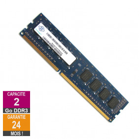 Barrette Mémoire 2Go RAM DDR3 Nanya NT2GC64B88G0NF-CG DIMM PC3-10600U