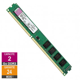 Barrette Mémoire 2Go RAM DDR3 Kingston KVR1333D3N9/2G LP DIMM PC3-10600U