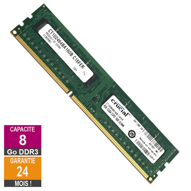 Barrette Mémoire 8Go RAM DDR3