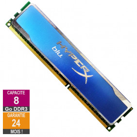 Barrette Mémoire 8Go RAM DDR3 Kingston HyperX KHX1600C10D3B1/8G DIMM PC3-12800U
