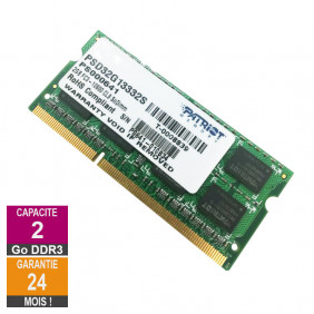 Barrette Mémoire 2Go RAM DDR3 Patriot Memory PSD32G13332S SO-DIMM PC3-10600S