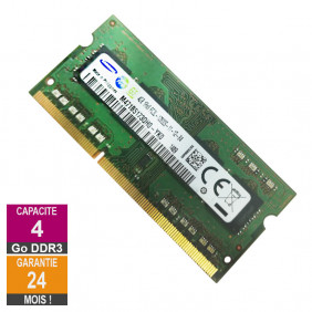 Barrette Mémoire 4Go RAM DDR3 Samsung M471B5173QH0-YK0 SO-DIMM PC3L-12800S 1Rx8 698656-154