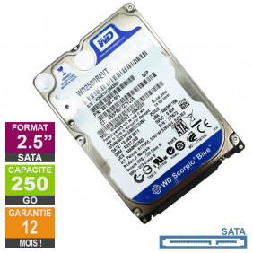 Disque Dur 250Go SATA 2.5 Western Digital WD2500BEVT-60A23T0 5400rpm 8Mo