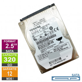 Disque Dur 320Go SATA 2.5 Toshiba MK3261GSYN 7200rpm 16Mo