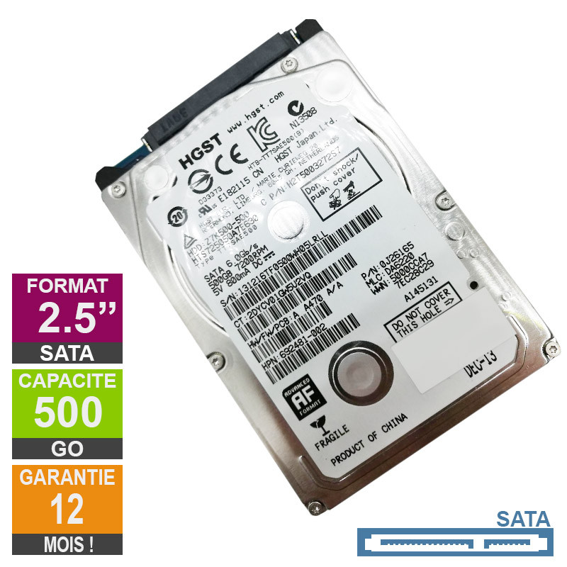 Disque dur 2.5 pouces HDD SATA, 160Go, 250Go, 320Go, 500Go, 640 Go, 750Go,  1To