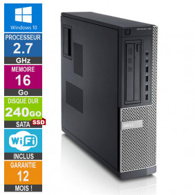 PC Dell Optiplex 790 DT G630 2.70GHz 16Go/240Go SSD Wifi W10