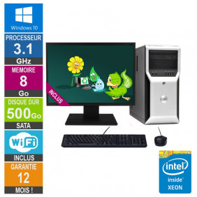 PC Dell Precision T1600 Xeon E3-1225 3.10GHz 8Go/500Go Wifi W10 + Ecran 19