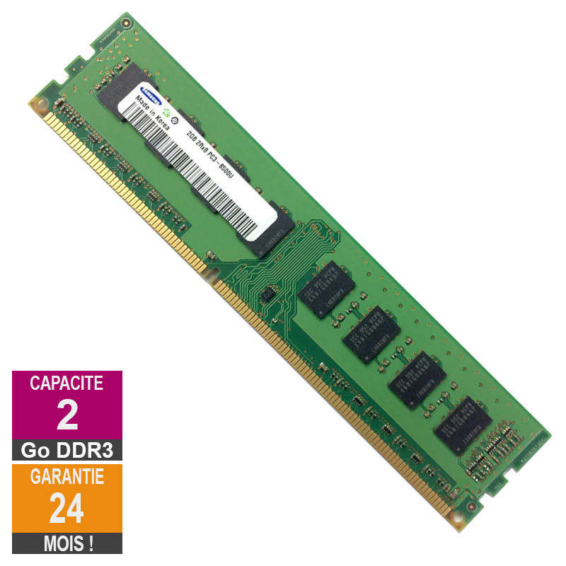 Barrette Mémoire 2Go RAM DDR3 Samsung M378B5673DZ1-CF8 PC3-8500U 1066MHz 2Rx8 Barrette Mémoire 2Go RAM DDR3 Samsung...