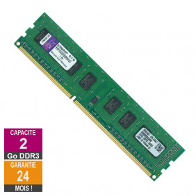 Barrette Mémoire 2Go RAM DDR3 Kingston KVR1333D3S8N9H/2G DIMM PC3-10600U