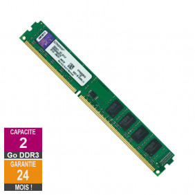 Barrette Mémoire 2Go RAM DDR3 Kingston KTH9600B/2G DIMM PC3-10600U