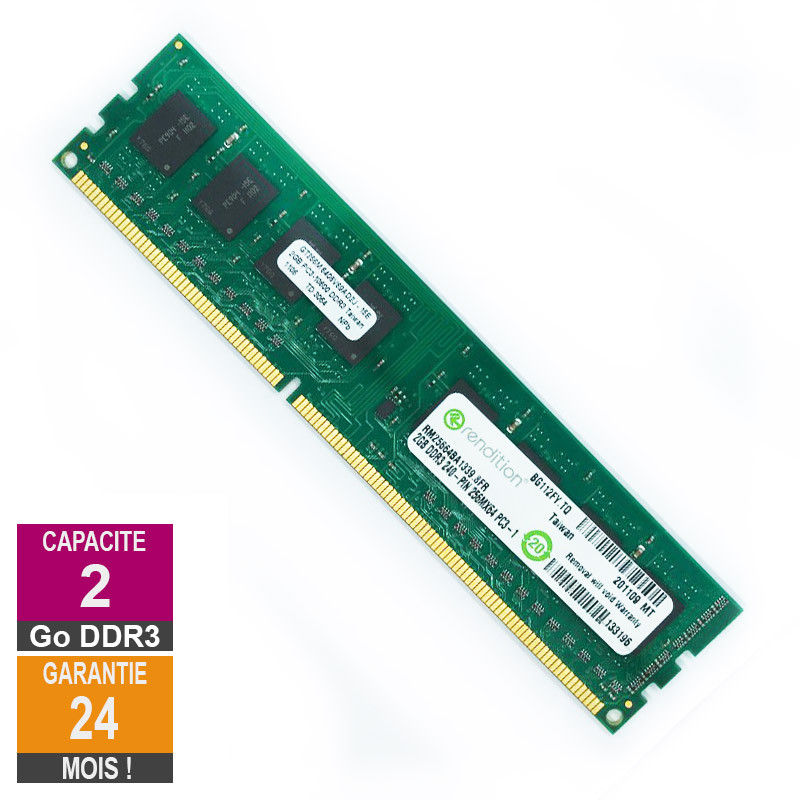Barrette Mémoire 2Go RAM DDR3