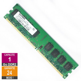 Barrette Mémoire 1Go RAM DDR2 Elpida EBE11UD8AJWA-6E-E DIMM PC2-5300U 2Rx8