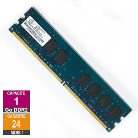 Barrette Mémoire 1Go RAM DDR2 Nanya NT1GT64U8HB0BY-3C DIMM PC2-5300U 2Rx8