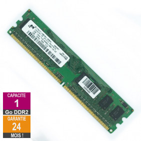 Barrette Mémoire 1Go RAM DDR2 Micron MT8HTF12864AY-800G1 DIMM PC2-6400U 1Rx8