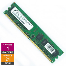 Barrette Mémoire 1Go RAM DDR2 Micron MT16HTF12864AY-667D4 DIMM PC2-5300U 2Rx8