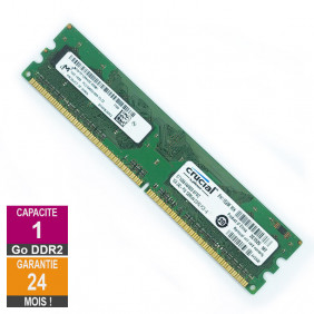 Barrette Mémoire 1Go RAM DDR2 Micron MT8HTF12864AZ-800M1 DIMM PC2-6400U 1Rx8