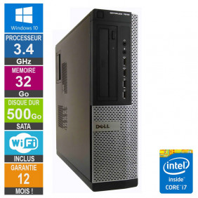 PC Dell 7010 DT Core i7-3770 3.40GHz 32Go/500Go Wifi W10