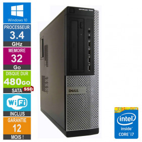 PC Dell 7010 DT Core i7-3770 3.40GHz 32Go/480Go SSD Wifi W10