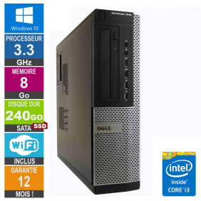 PC Dell 7010 DT Core i3-3220 3.30GHz 8Go/240Go SSD Wifi W10