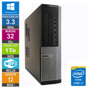 PC Dell 7010 DT Core i3-3220 3.30GHz 32Go/1To Wifi W10