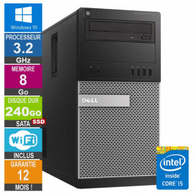 PC Dell Tour Optiplex 9020 i5-4570 3.20GHz 8Go/240Go SSD Wifi W10